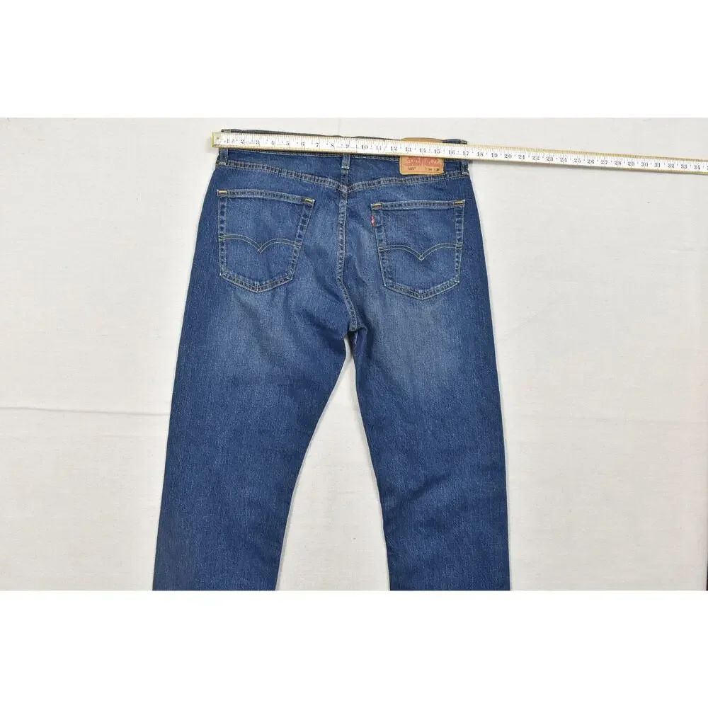 NEW Levi's 505 Regular Fit Stretch Blue Jeans Men's Size 34x30 Straight Leg